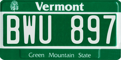 VT license plate BWU897
