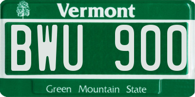 VT license plate BWU900