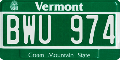 VT license plate BWU974