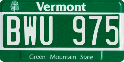 VT license plate BWU975