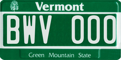 VT license plate BWV000