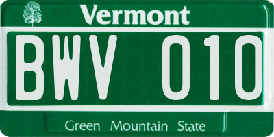 VT license plate BWV010