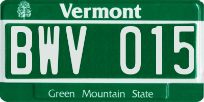 VT license plate BWV015