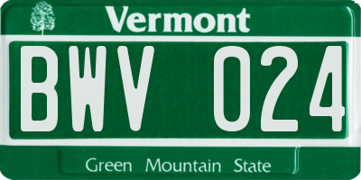 VT license plate BWV024