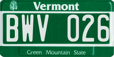 VT license plate BWV026