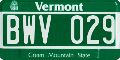 VT license plate BWV029