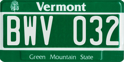 VT license plate BWV032