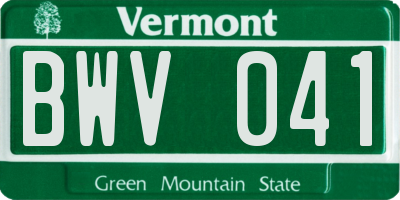 VT license plate BWV041
