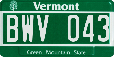 VT license plate BWV043