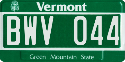 VT license plate BWV044