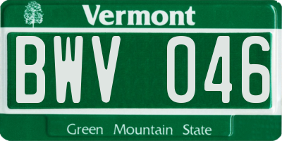 VT license plate BWV046