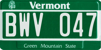VT license plate BWV047