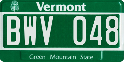 VT license plate BWV048