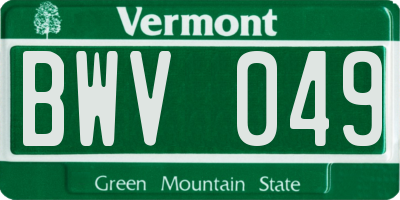VT license plate BWV049