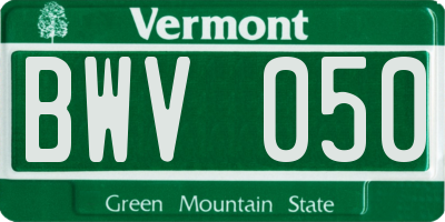 VT license plate BWV050