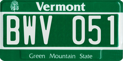 VT license plate BWV051