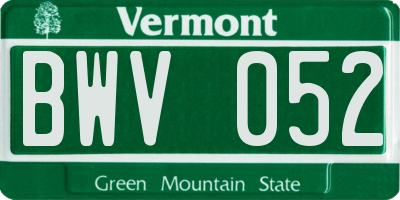 VT license plate BWV052