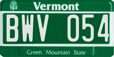 VT license plate BWV054