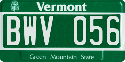 VT license plate BWV056