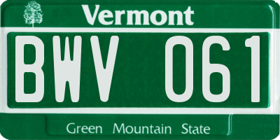 VT license plate BWV061