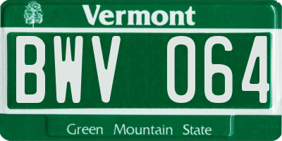 VT license plate BWV064