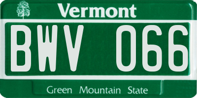 VT license plate BWV066