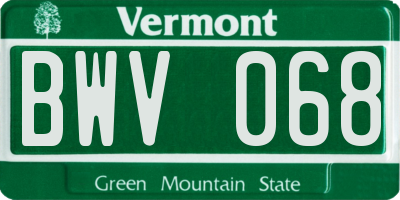 VT license plate BWV068