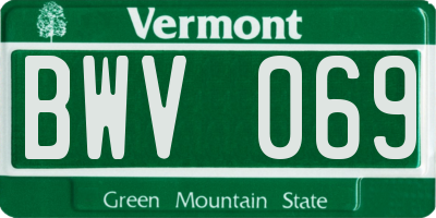 VT license plate BWV069