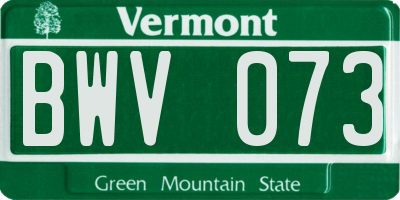 VT license plate BWV073