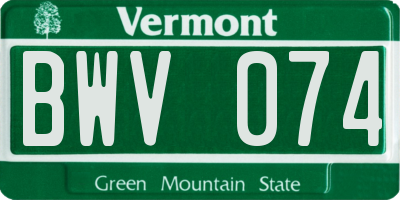 VT license plate BWV074