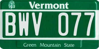 VT license plate BWV077