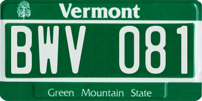 VT license plate BWV081