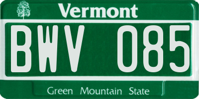 VT license plate BWV085