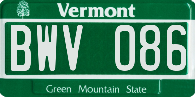 VT license plate BWV086