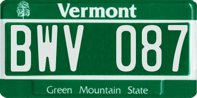 VT license plate BWV087