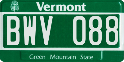 VT license plate BWV088