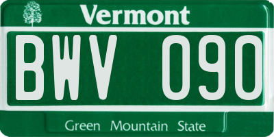 VT license plate BWV090