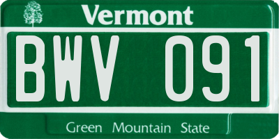 VT license plate BWV091