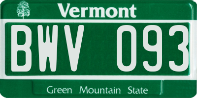 VT license plate BWV093