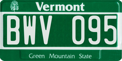 VT license plate BWV095