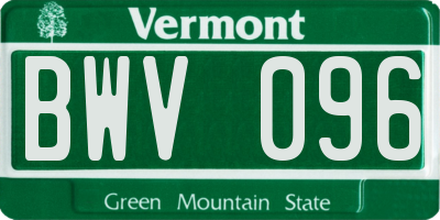 VT license plate BWV096