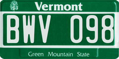 VT license plate BWV098