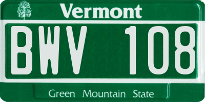 VT license plate BWV108