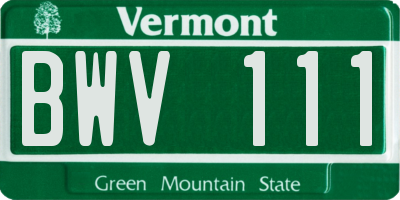 VT license plate BWV111