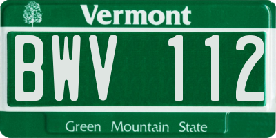 VT license plate BWV112