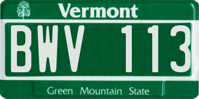 VT license plate BWV113