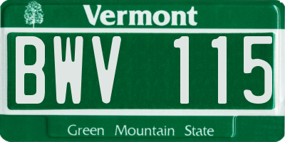 VT license plate BWV115
