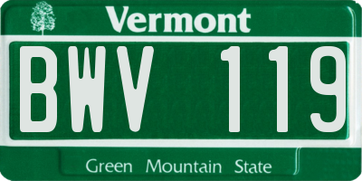 VT license plate BWV119