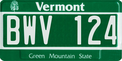 VT license plate BWV124