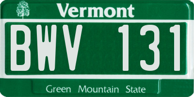VT license plate BWV131